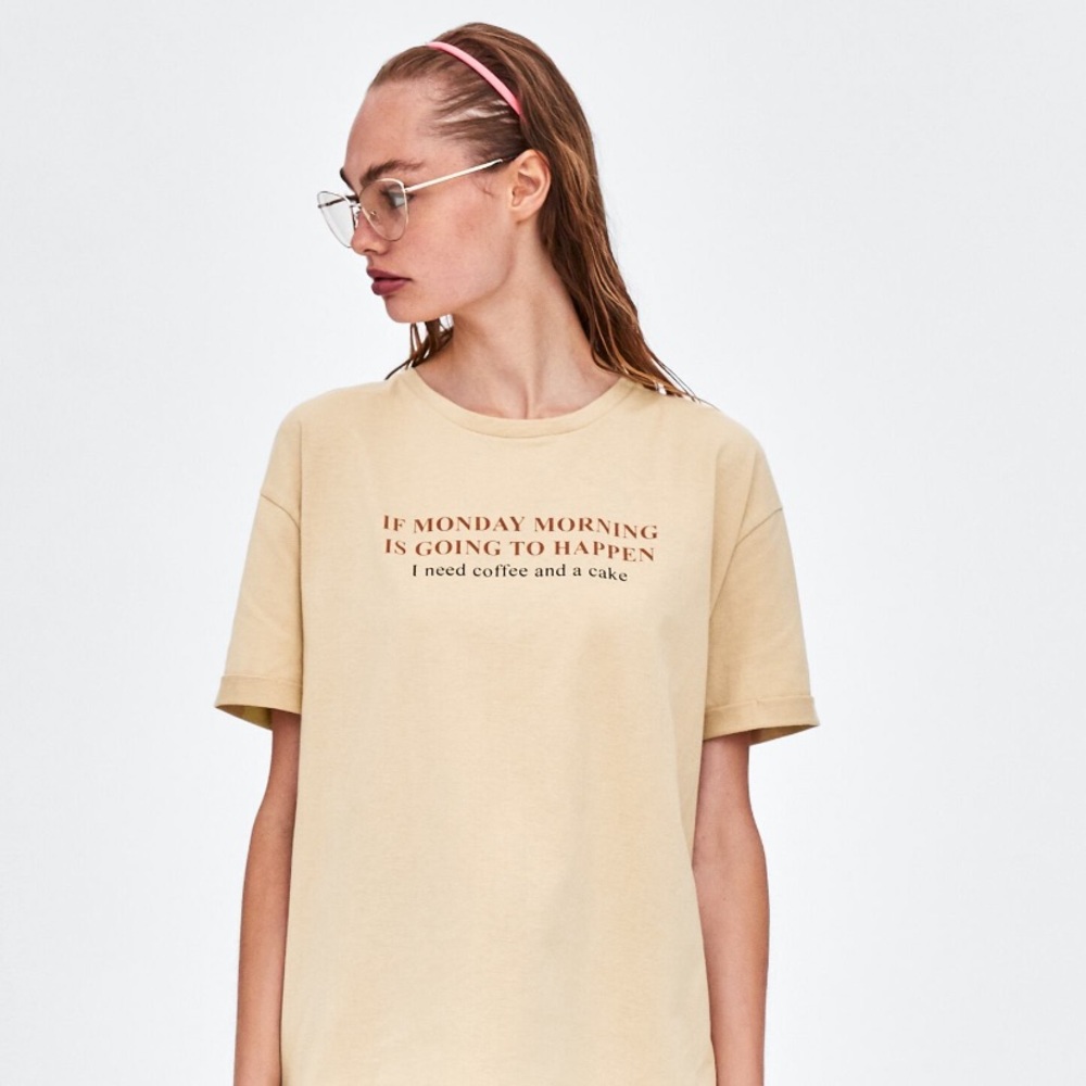 Zara Slogan Tshirt